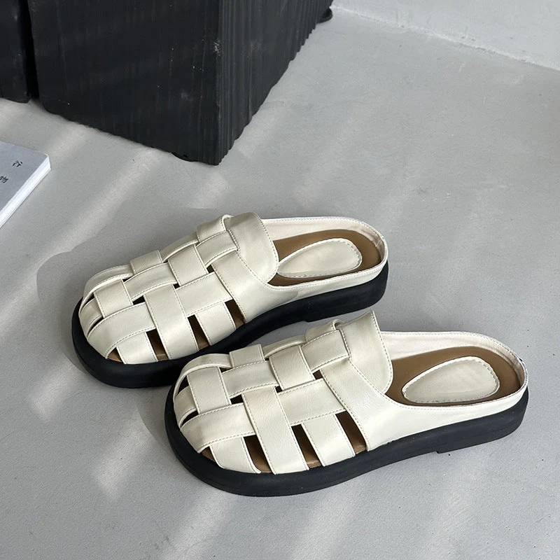 Damen Komfortable geflochtene Sandalen mit bequemer Fußbettgestaltung