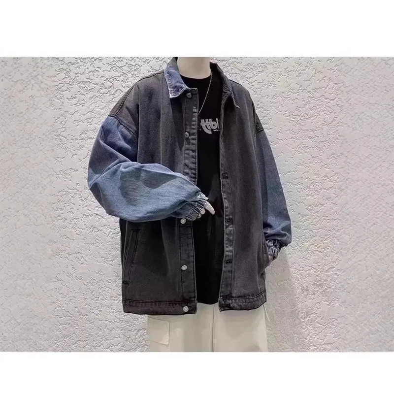 Herren Lässige Oversized Jeansjacke Nord Taschen