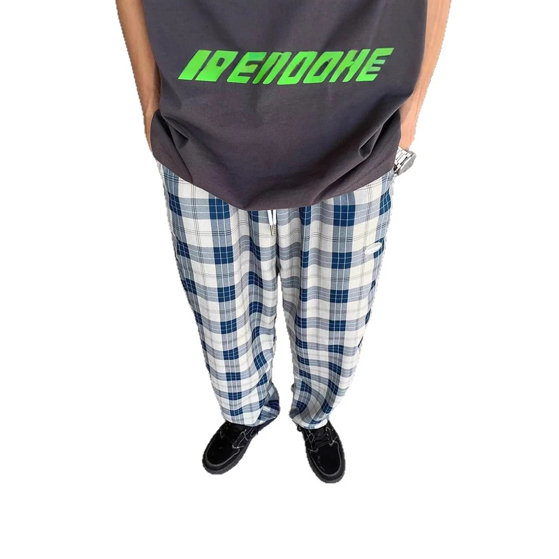 Herren Lässige Karottenhose mit Karo-Muster Nord Taschen