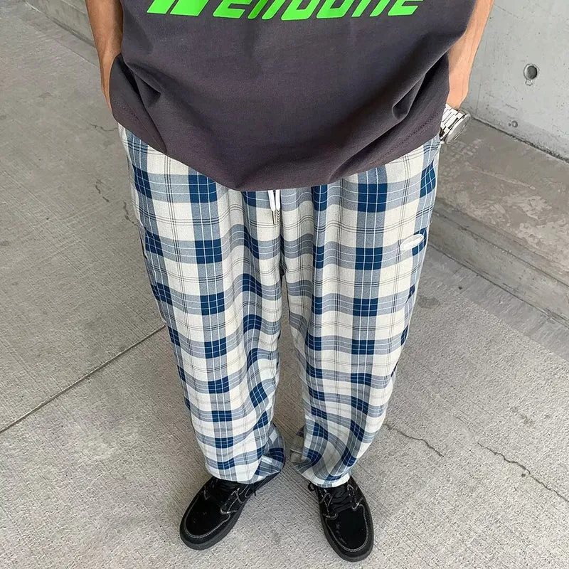 Herren Lässige Karottenhose mit Karo-Muster Nord Taschen