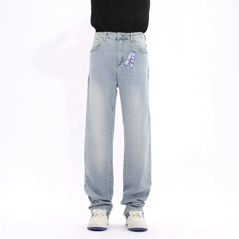 Herren Lässige Hochtaillierte Jeans Nord Taschen