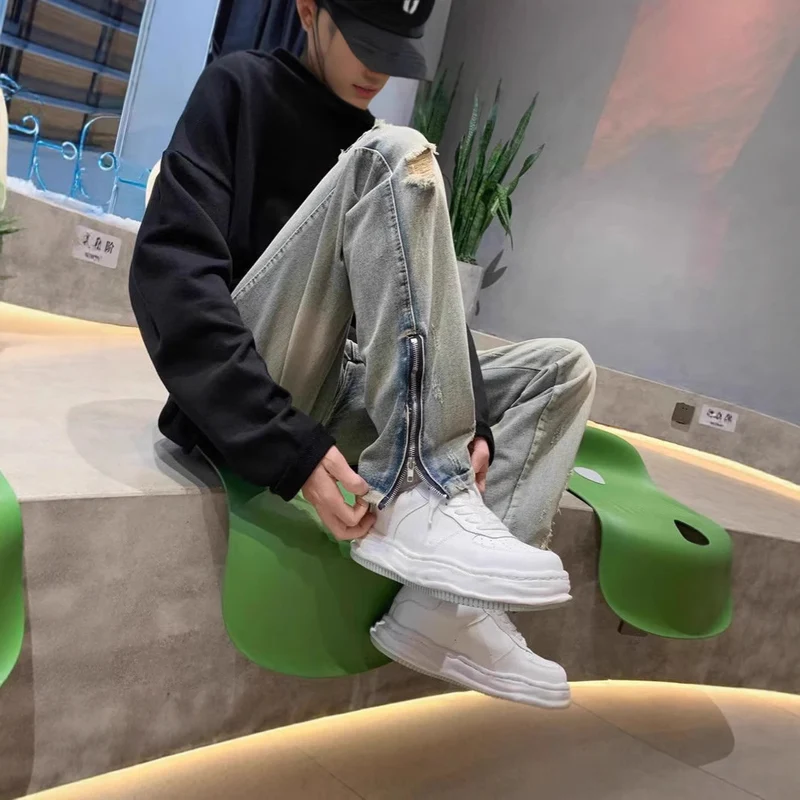Herren Lässige Destroyed Jeans Nord Taschen