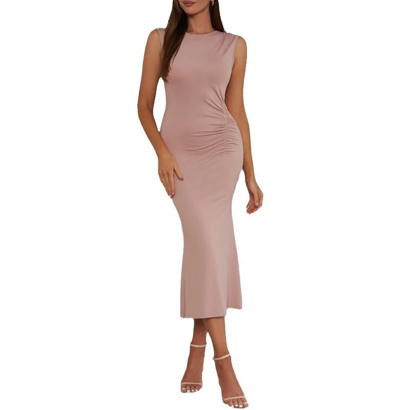 Damen Elegantes Midikleid mit Raffungsdetails Nord Taschen