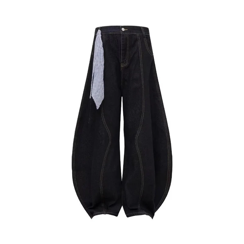 Damen Modische Weitbein-Hose mit innovativem Schnürdesign Nord Taschen