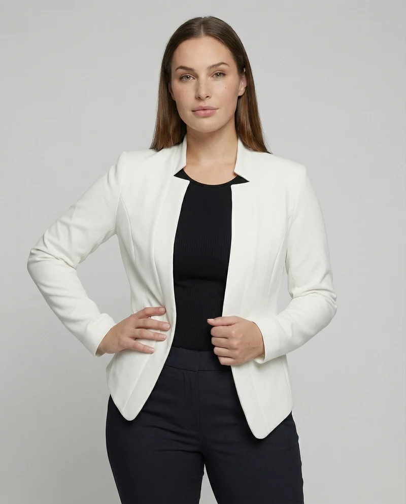 Damen Cleane Stehkragen Sakko-Blazer