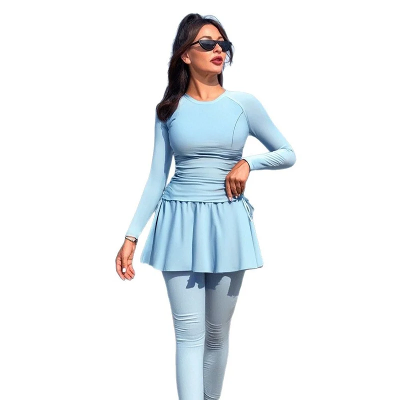 Damen UV-Schutz Sport-Badeanzug mit asymmetrischem Rock