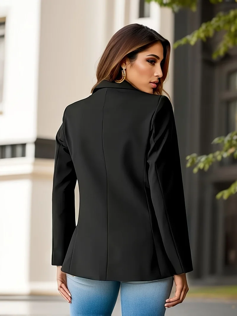 Stilvolle Herbst Klassische Business Blazer mit Seitentaschen für Frauen