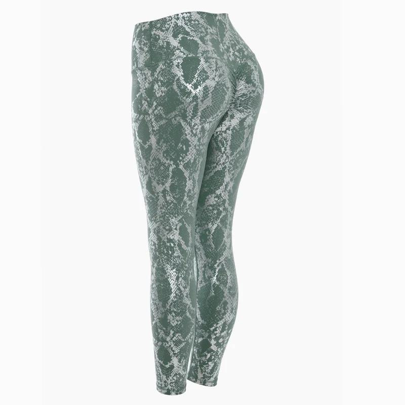 Damen Sportleggings im Schlangenprint mit hohem Bund