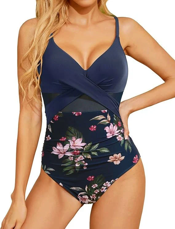 Damen Hochwertiger Einteiler Badeanzug mit trendigen Cut-Out-Details