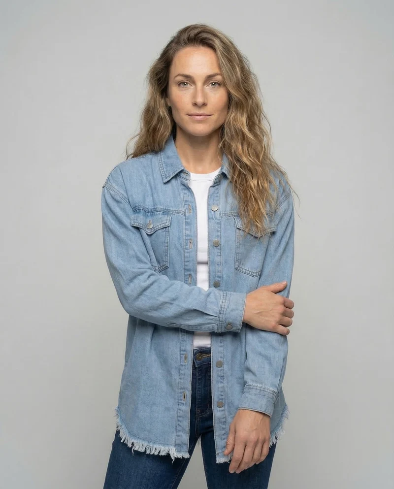 Damen Jeanshemdjacke Oversize