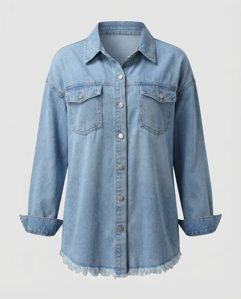 Damen Jeanshemdjacke Oversize