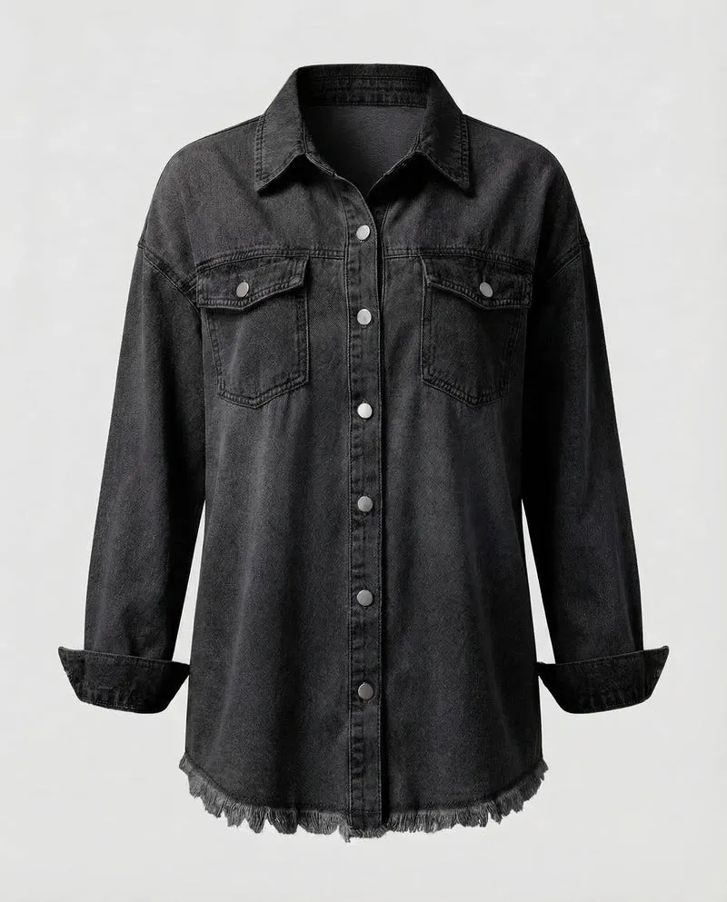 Damen Jeanshemdjacke Oversize