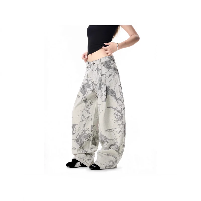 Damen Weitgeschnittene Designer-Jeans Nord Taschen
