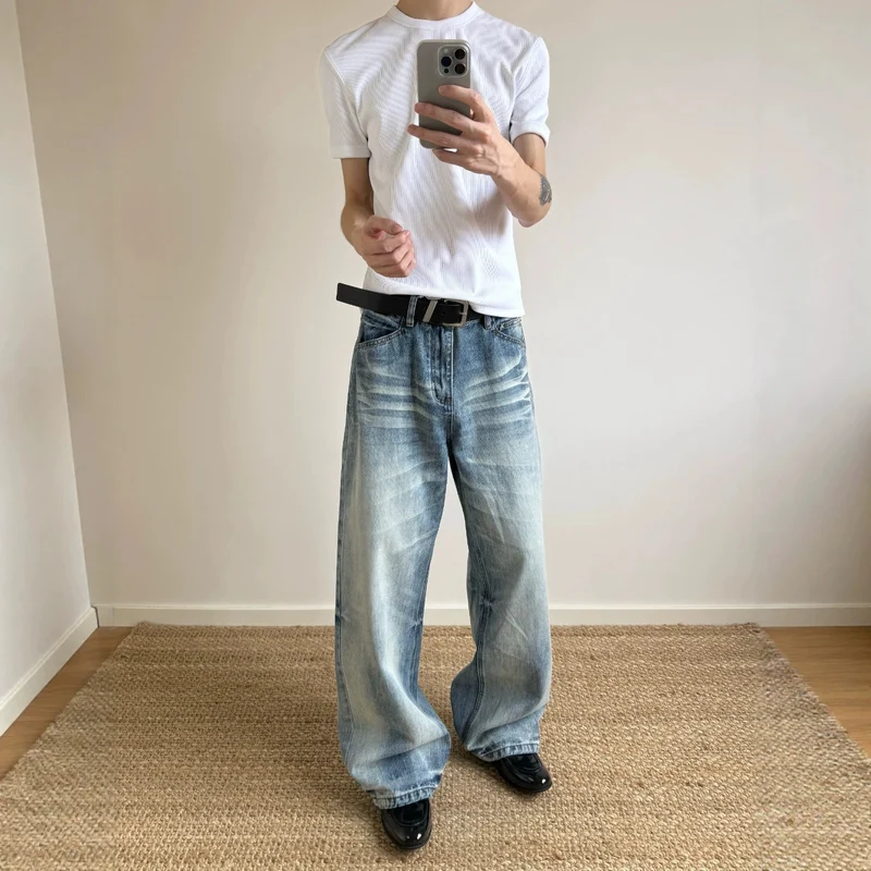 Damen Weitgeschnittene Denim-Jeans Nord Taschen