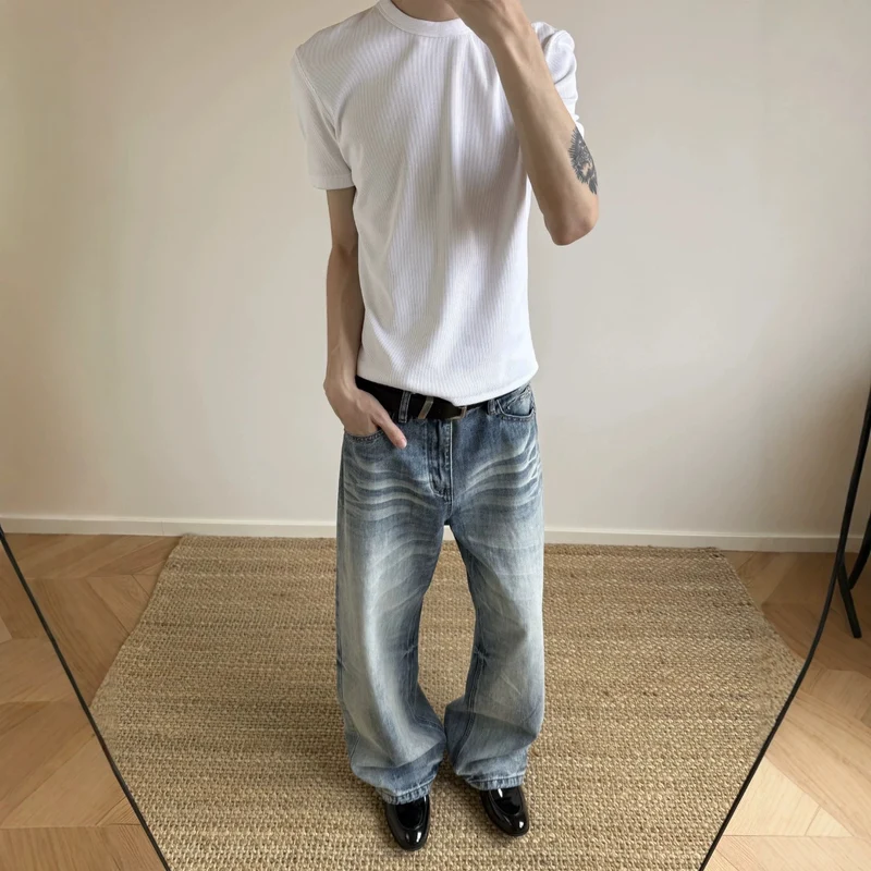 Damen Weitgeschnittene Denim-Jeans Nord Taschen