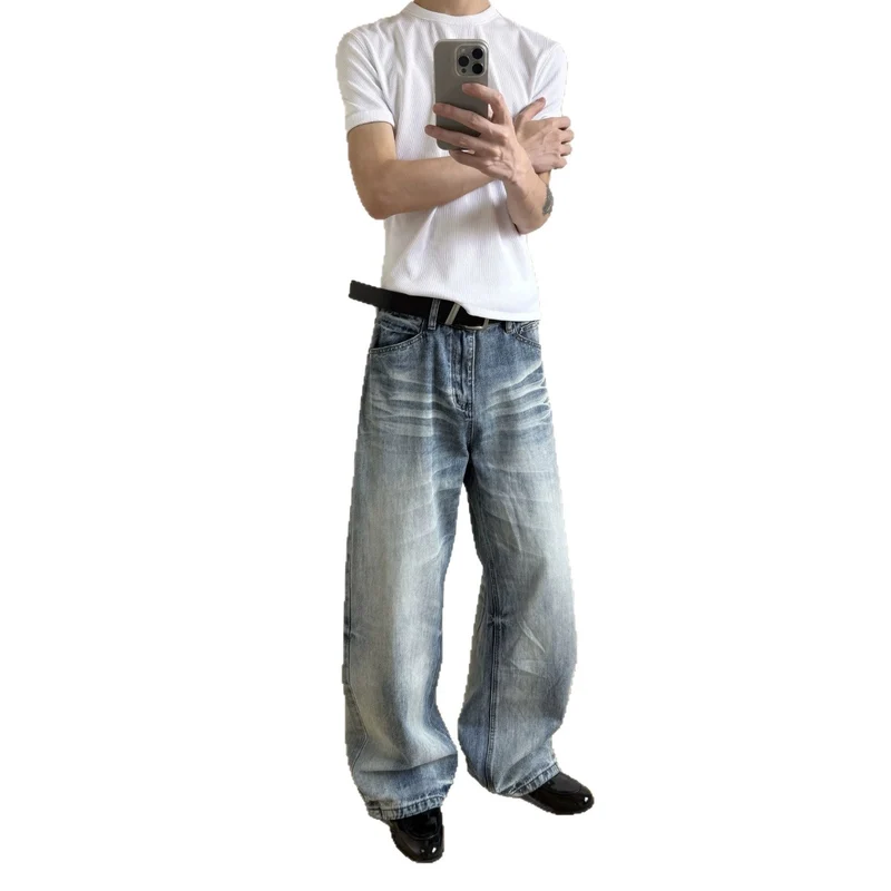 Damen Weitgeschnittene Denim-Jeans Nord Taschen