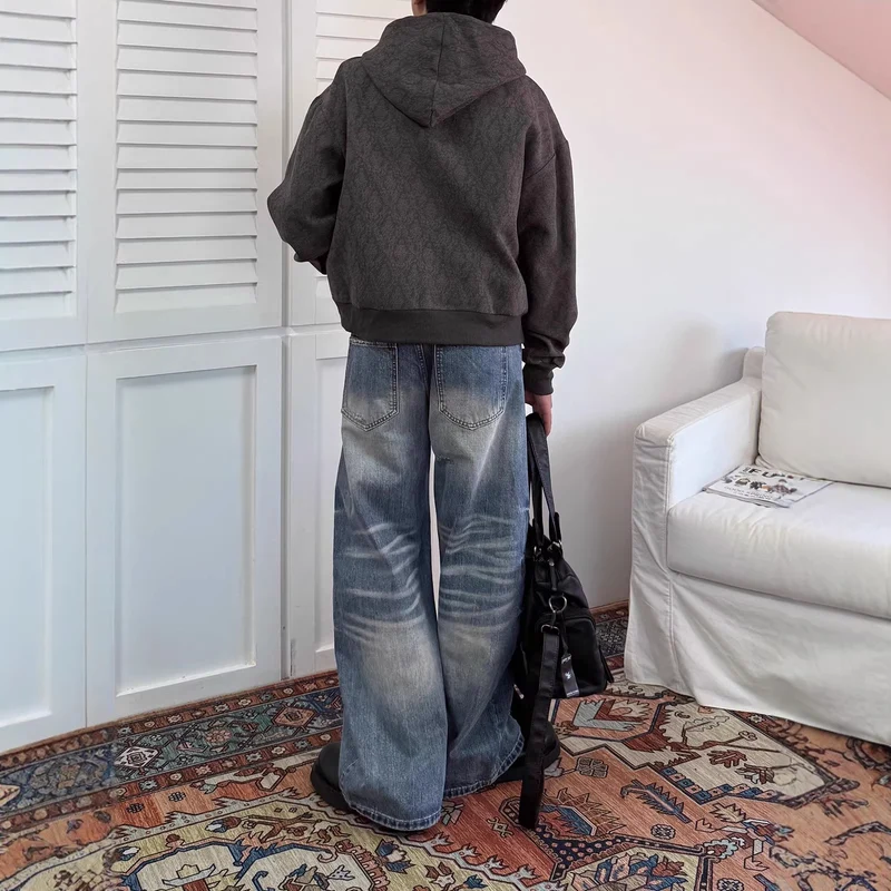 Damen Weitgeschnittene Denim Jeans Nord Taschen