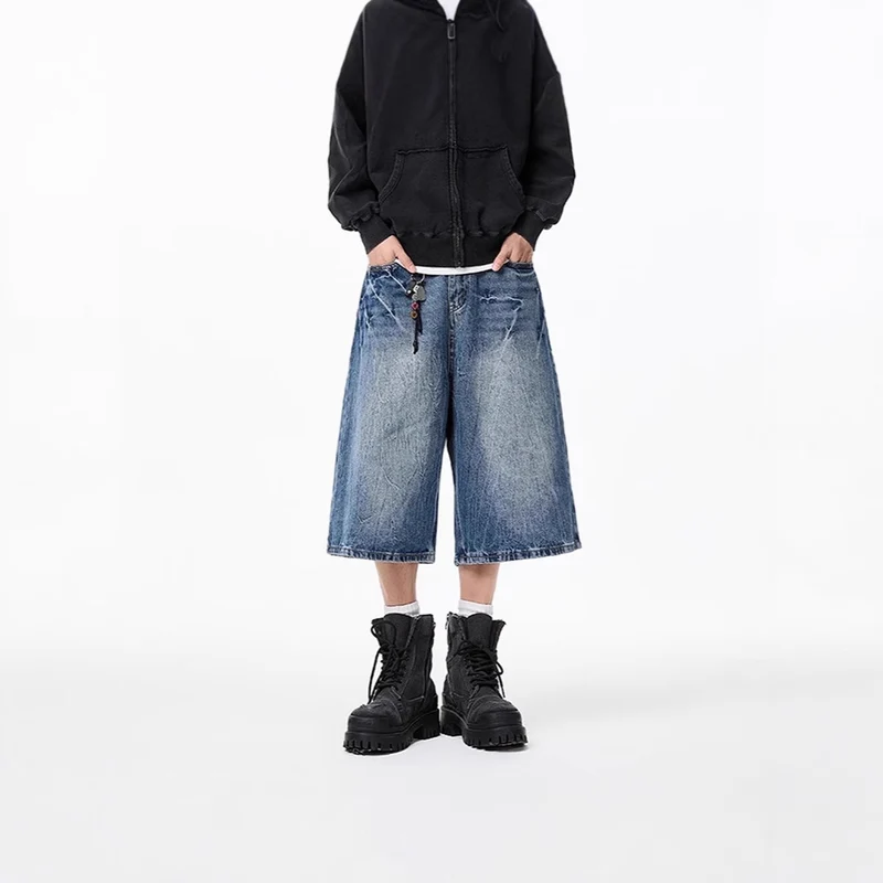 Damen Weitgeschnittene Denim-Culotte Nord Taschen