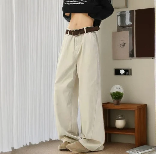 Damen Weitgeschnittene Chino-Hose Nord Taschen 1787982037