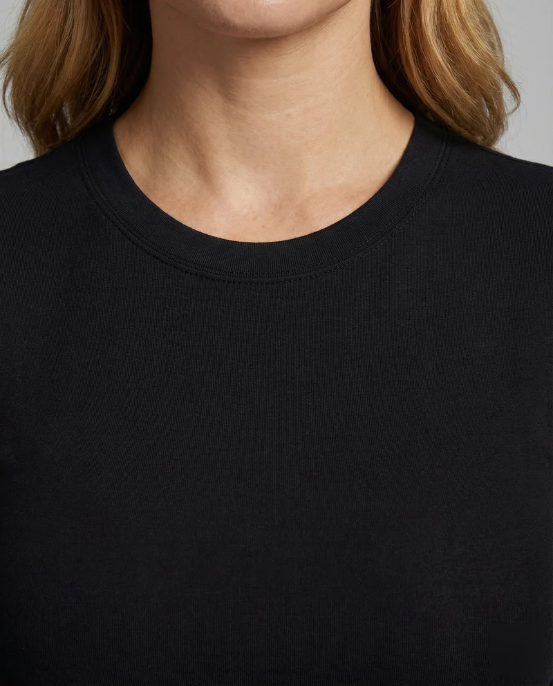 Damen Schmale Microstretch Mischgewebe Kurzarmshirt