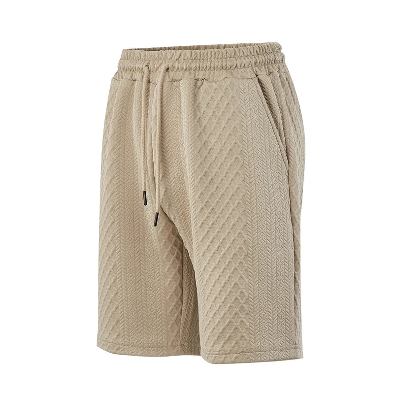 Herren strukturierte Lounge-Shorts mit Elastikbund Tunnelzug und seitlichen Eingrifftaschen