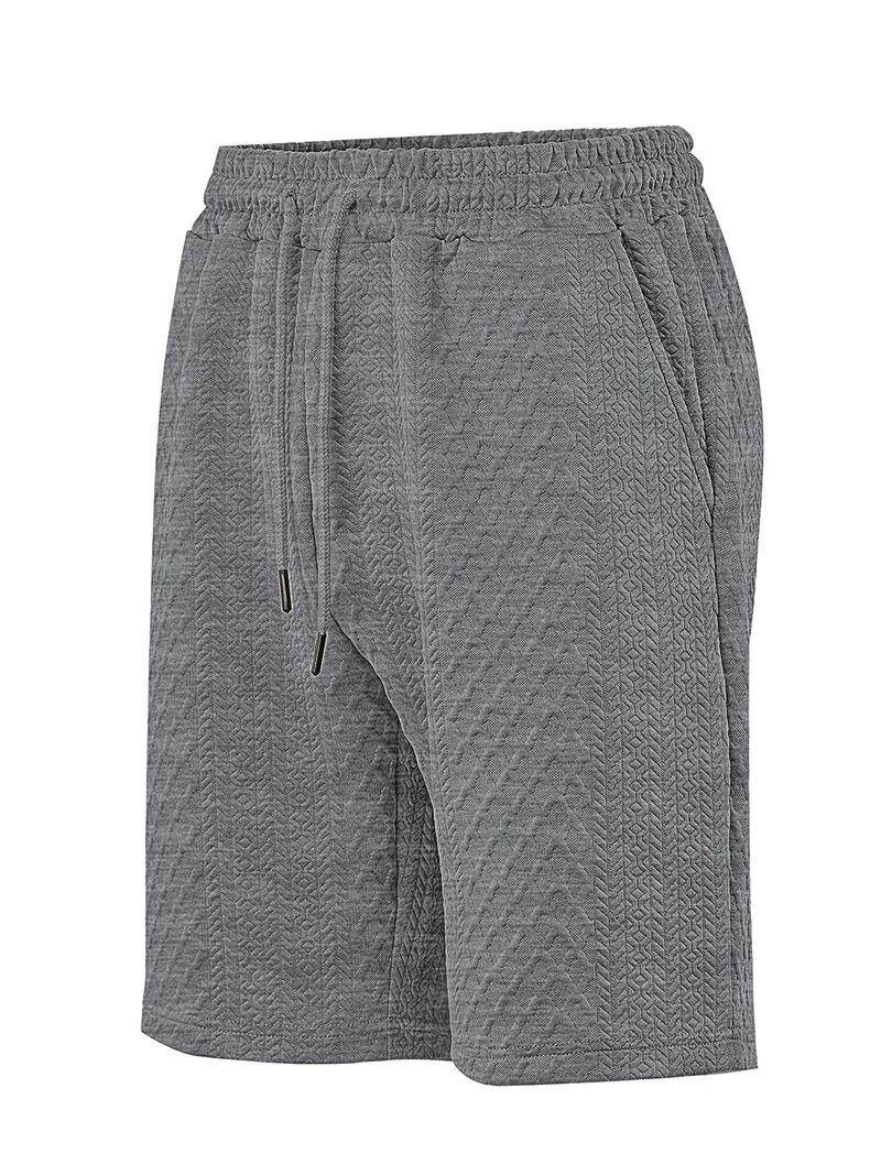 Herren strukturierte Lounge-Shorts mit Elastikbund Tunnelzug und seitlichen Eingrifftaschen