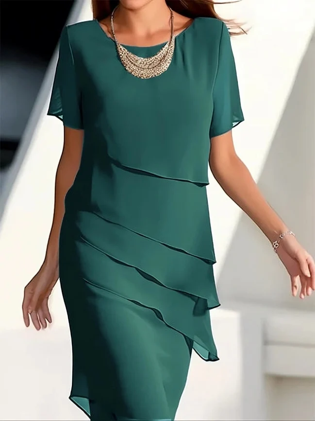 Elegantes Midikleid mit Lagen Shiftkleid Martina