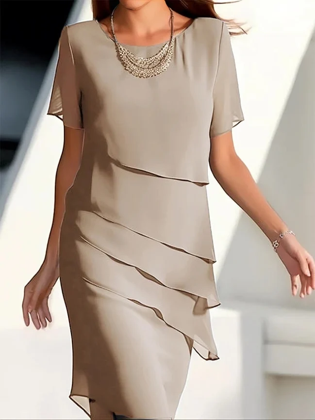 Elegantes Midikleid mit Lagen Shiftkleid Martina