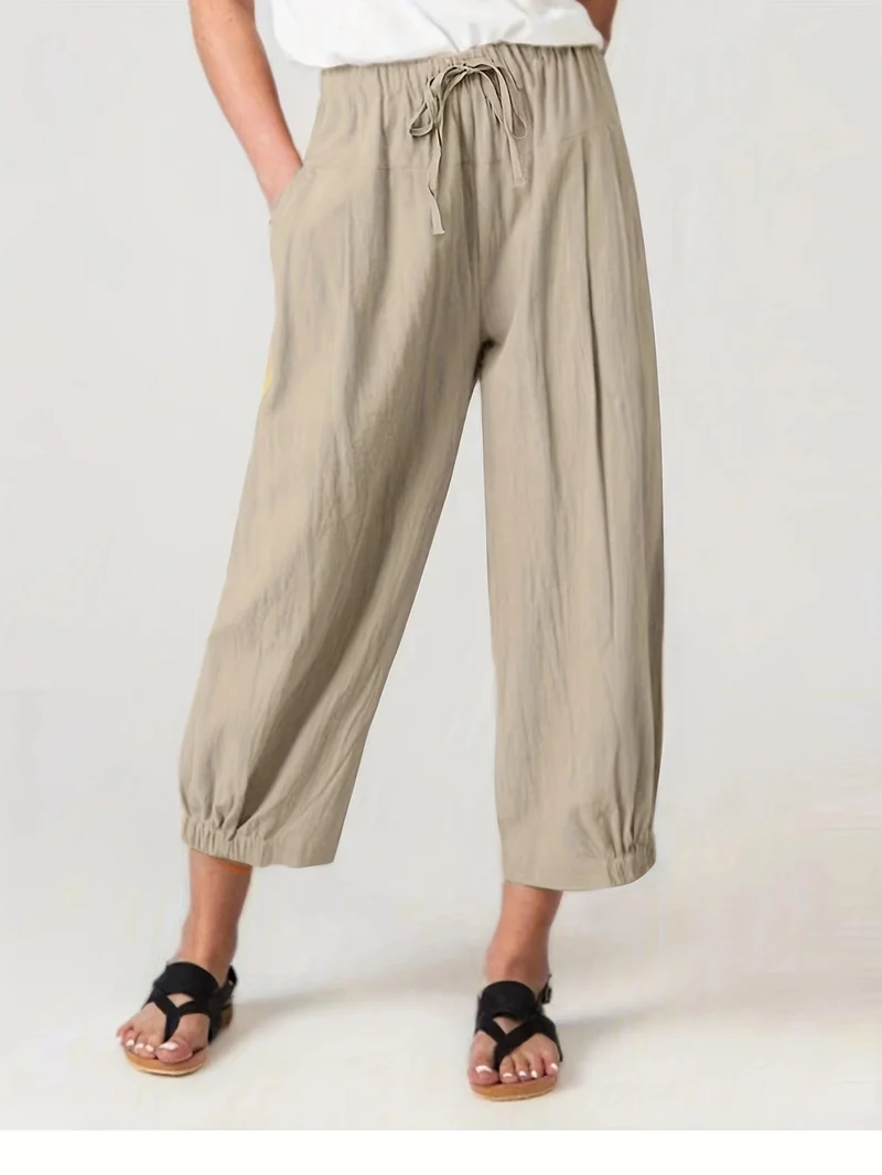 Damen Bequeme Sommerhose mit elastischem Bund