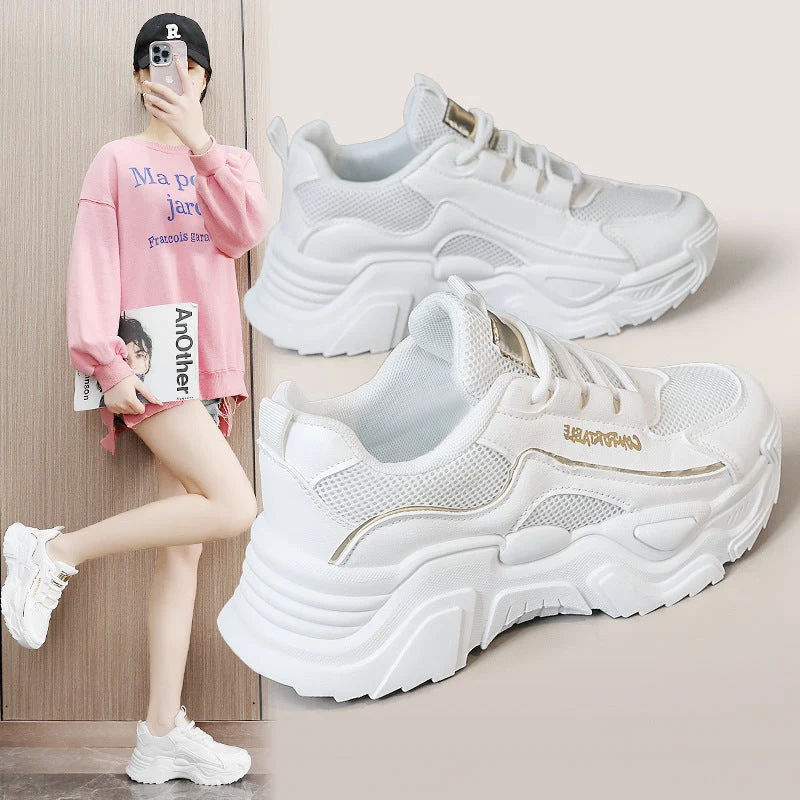 Damen Sportliche Sneakers mit modischer Metallic-Applikation und strukturierter Oberfläche