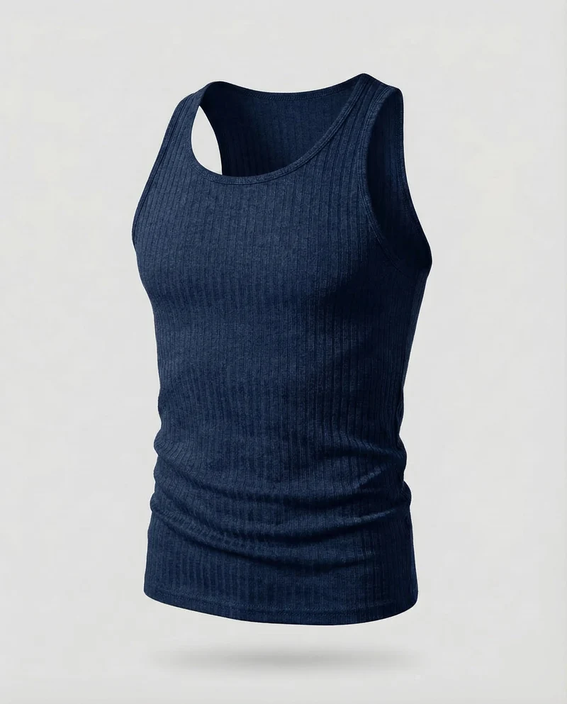 Herren Sportliches Muskelshirt Gerippt