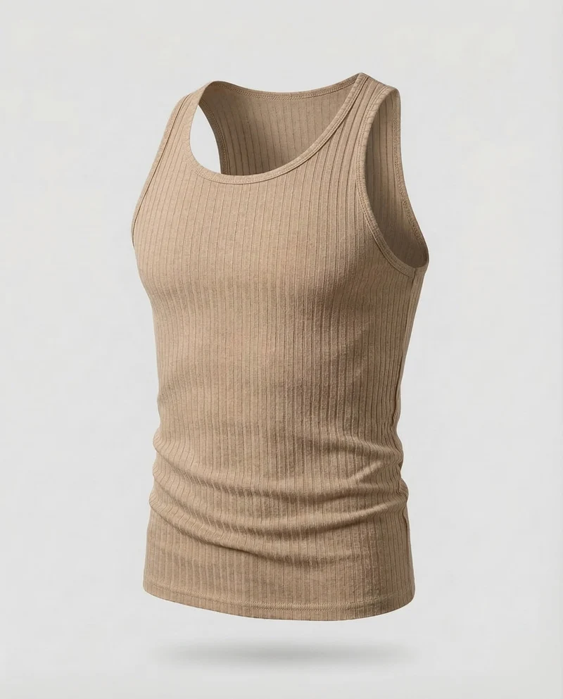 Herren Sportliches Muskelshirt Gerippt