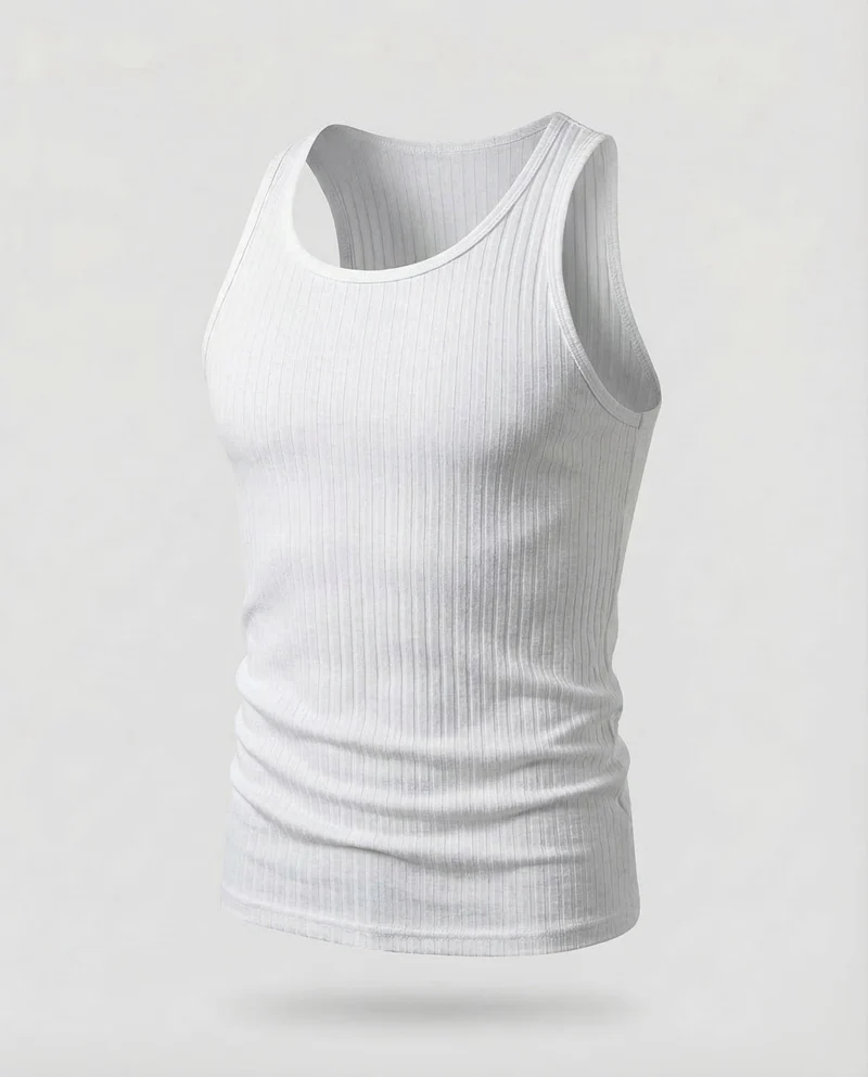 Herren Sportliches Muskelshirt Gerippt