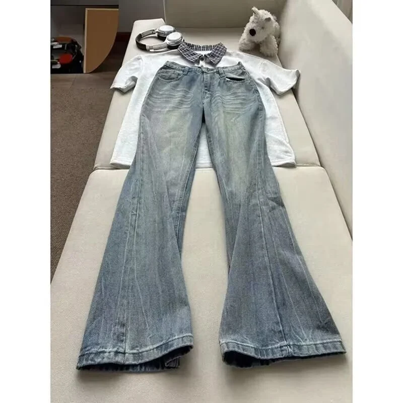 Damen Weitgeschnittene Bootcut-Jeans Nord Taschen
