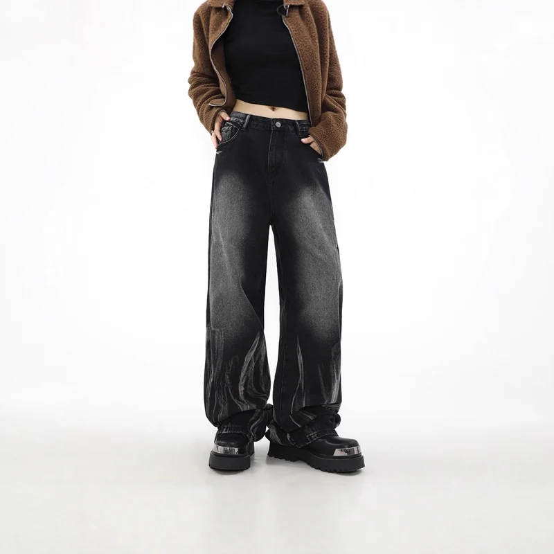 Damen Weitgeschnittene Baumwoll-Jeans Nord Taschen