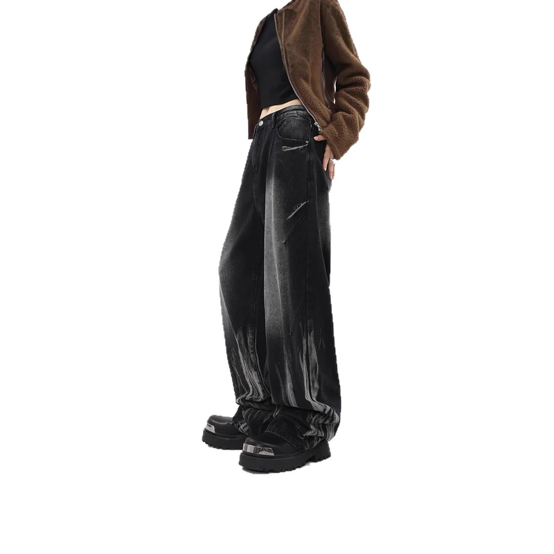 Damen Weitgeschnittene Baumwoll-Jeans Nord Taschen