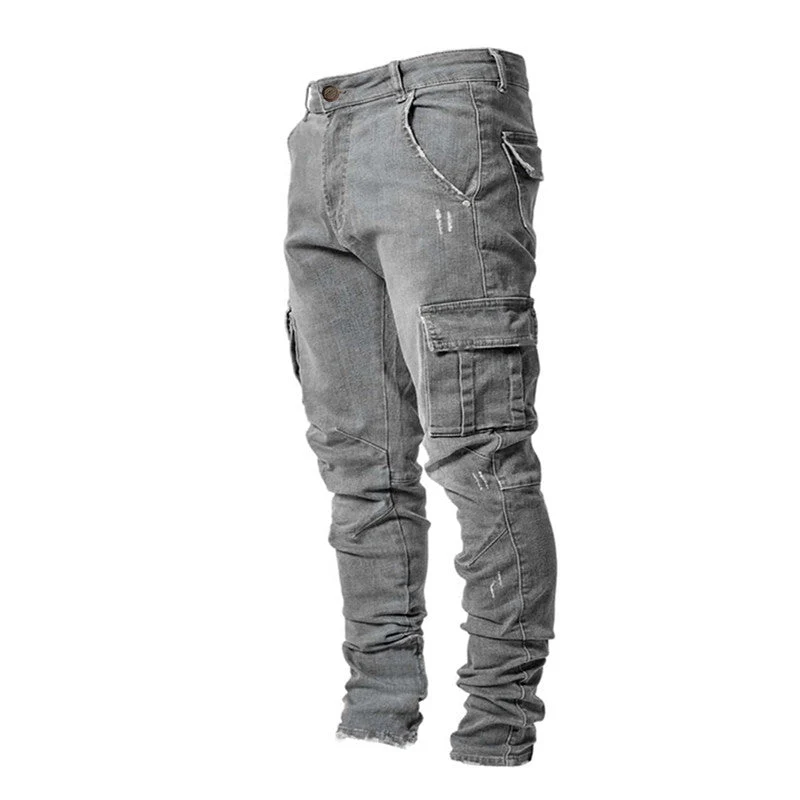 Herren Cargo-Jeans mit modischen Seitentaschen und lässigem Schnitt