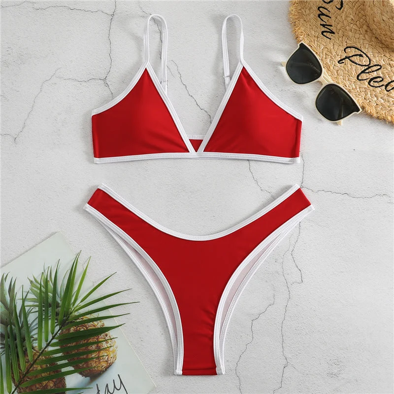 Damen Triangel-Bikini mit eleganter Naht und sportlichem Schnitt
