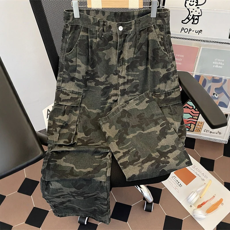 Damen Modische Cargo-Hose mit Camouflage-Muster Nord Taschen