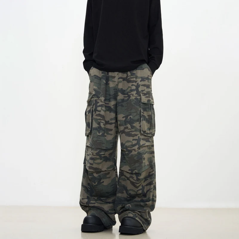Damen Modische Cargo-Hose mit Camouflage-Muster Nord Taschen