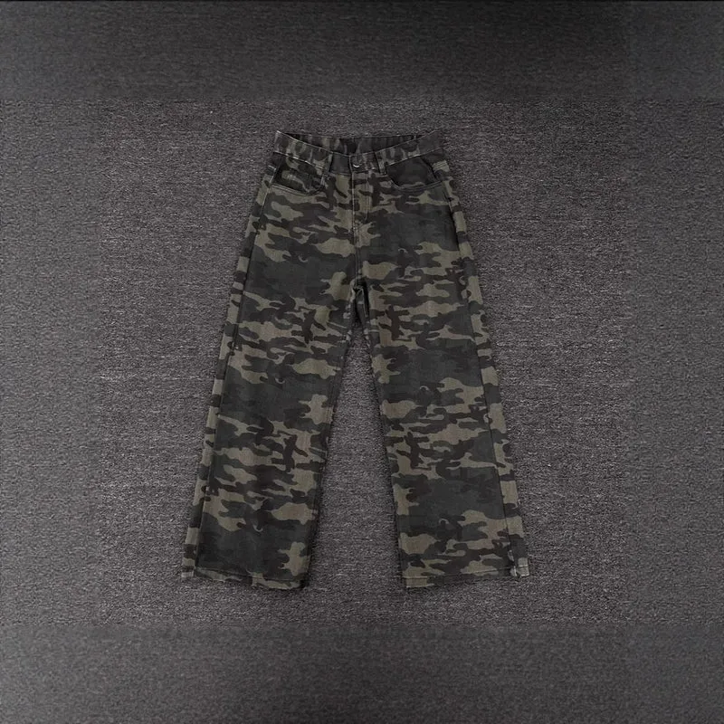 Damen Modische Camouflage Cargo-Hose Nord Taschen