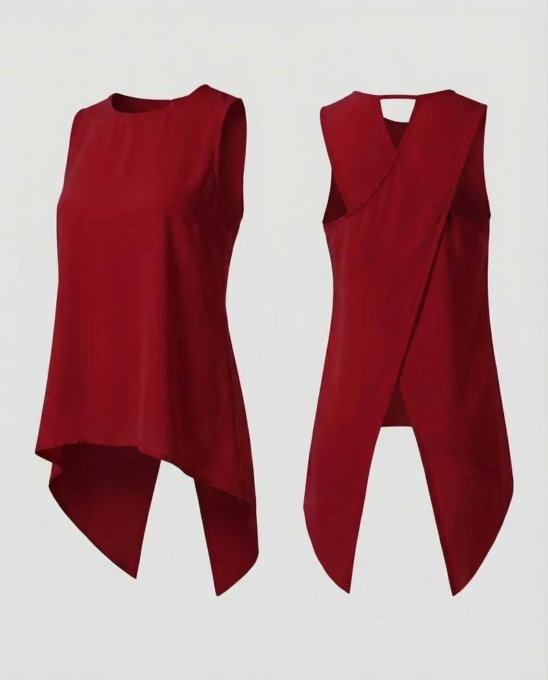 Damen Ärmelloses Longtop Rückenschlitz