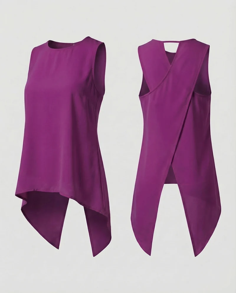 Damen Ärmelloses Longtop Rückenschlitz
