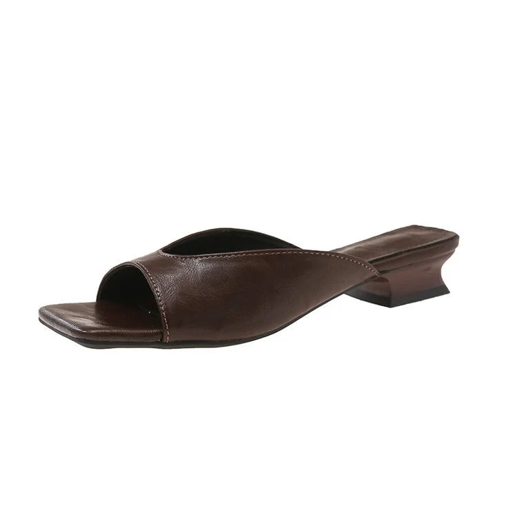 Damen offene Mules mit modernem Blockabsatz