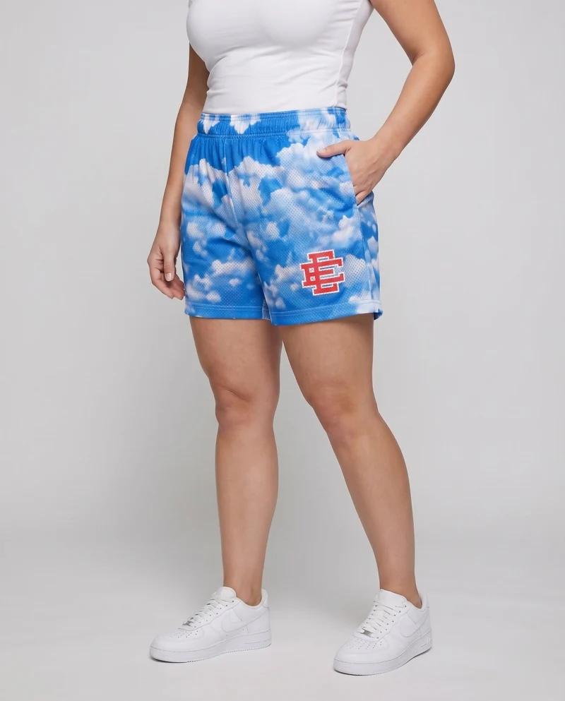 Damen Lounge-Shorts Logomuster Elastikbund Logo-Patch