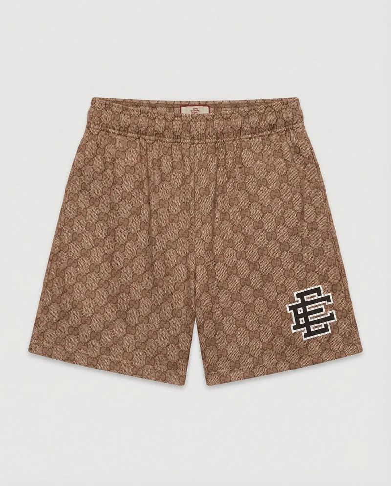 Damen Lounge-Shorts Logomuster Elastikbund Logo-Patch