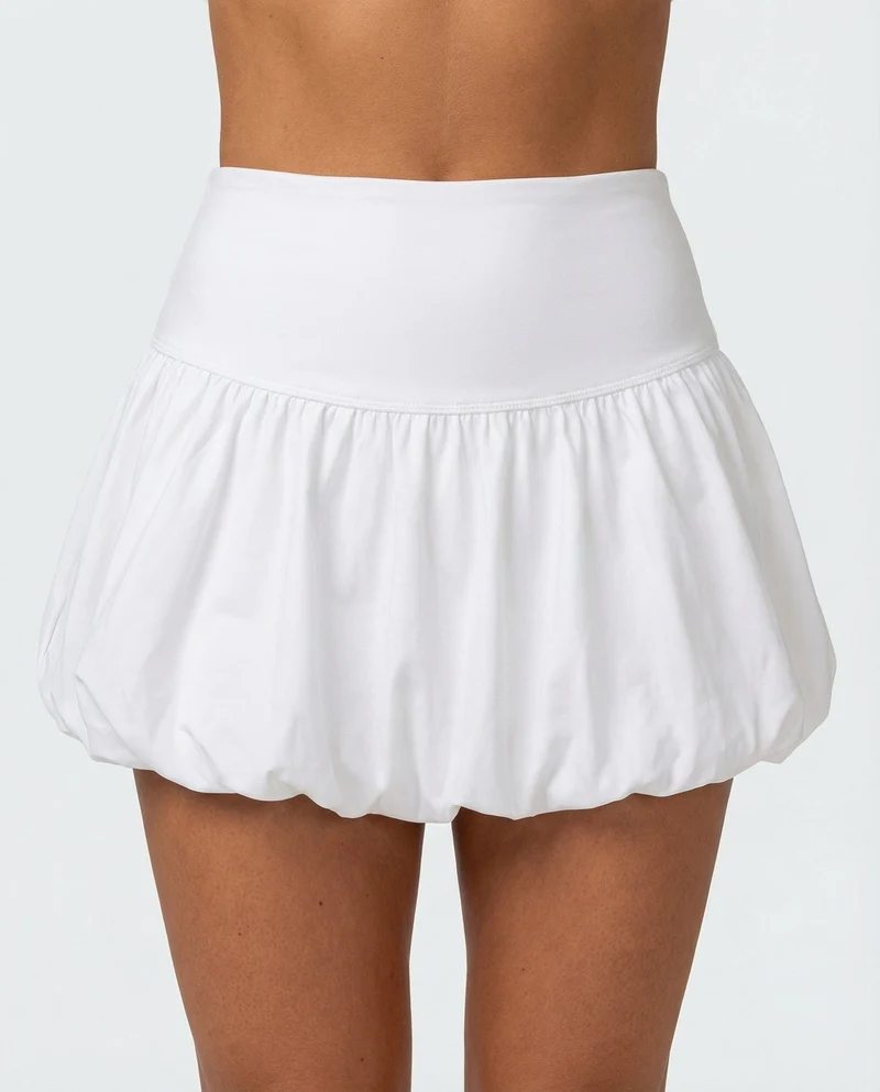 Damen Bequeme Ballonierter Saum Mischgewebe Tulpen-Minirock