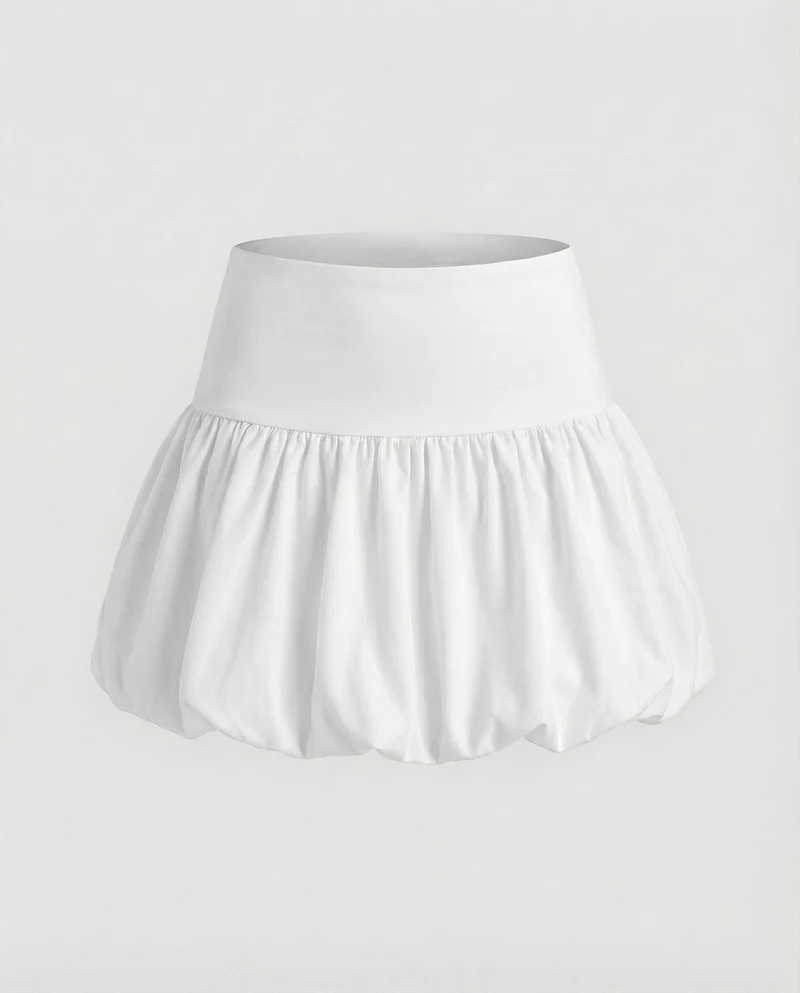 Damen Bequeme Ballonierter Saum Mischgewebe Tulpen-Minirock