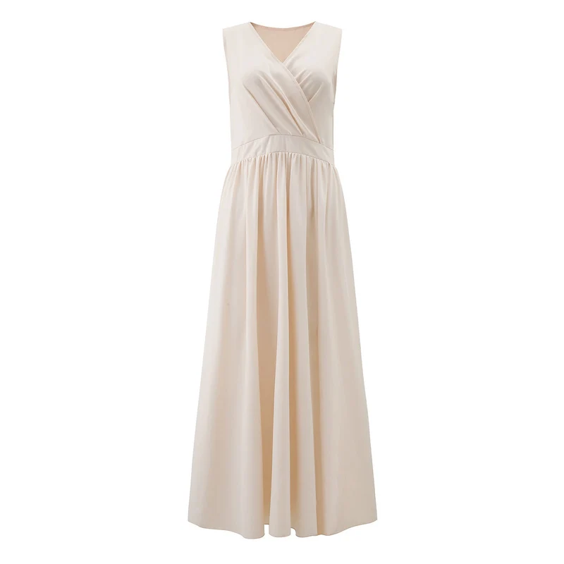 Damen Elegantes Maxikleid mit raffiniertem Wickeldesign und fließendem Stoff