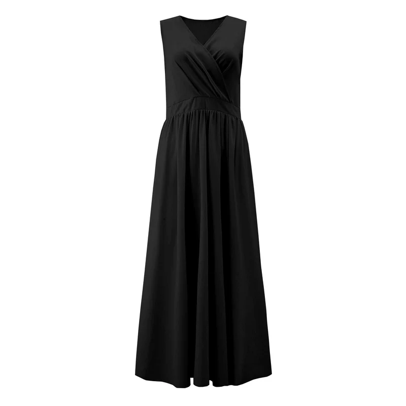 Damen Elegantes Maxikleid mit raffiniertem Wickeldesign und fließendem Stoff